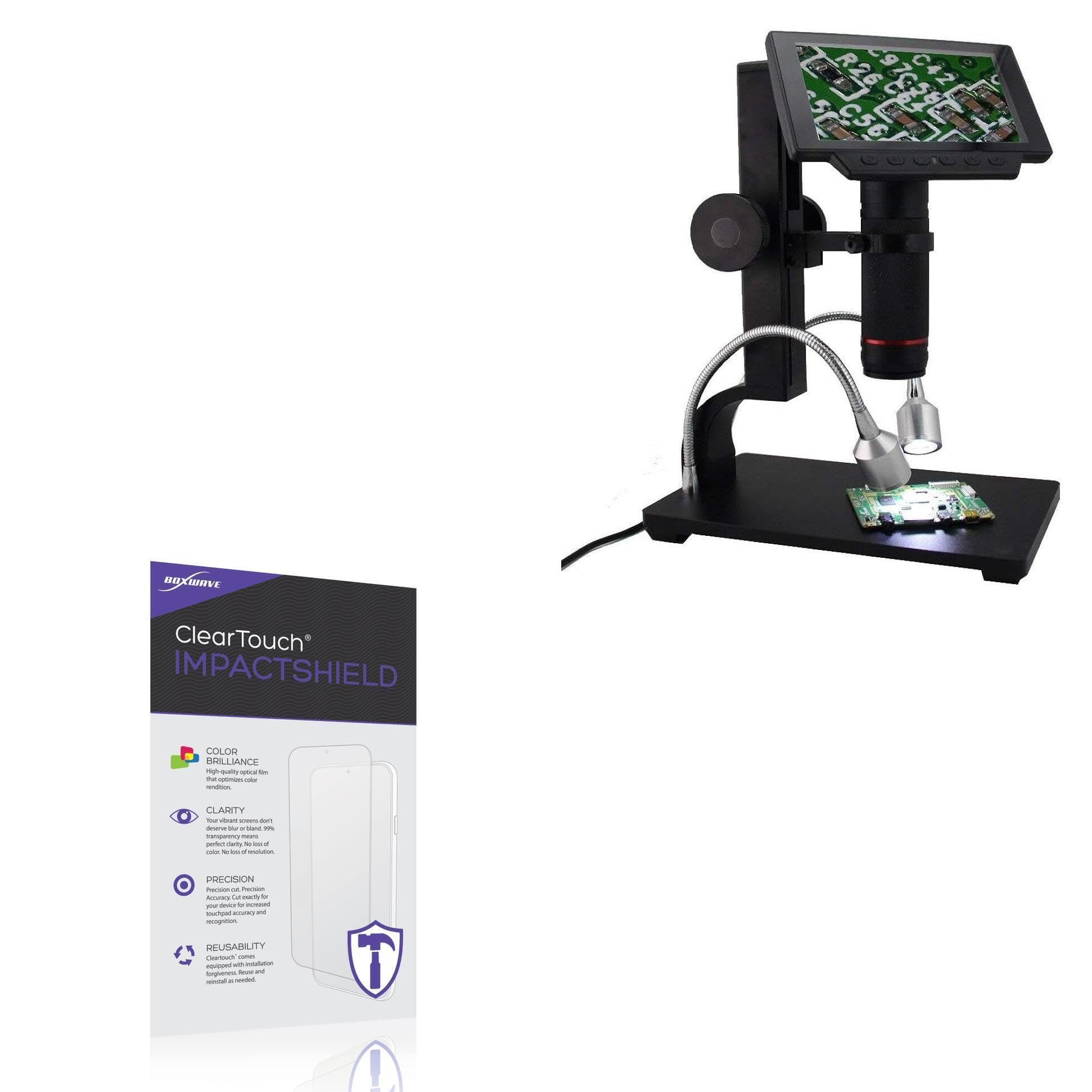 BoxWave Screen Protector Compatible With Andonstar ADSM302 - ClearTouch ImpactShield (2-Pack), Impenetrable Screen Protector Flexible Film