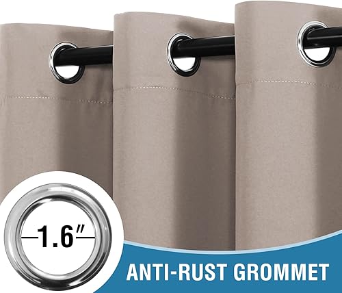 Miniatura 5 de H.VERSAILTEX Cortinas de patio 100% opacas, con aislamiento térmico para puertas correderas, paneles de ventana extra anchos, bloqueo de luz