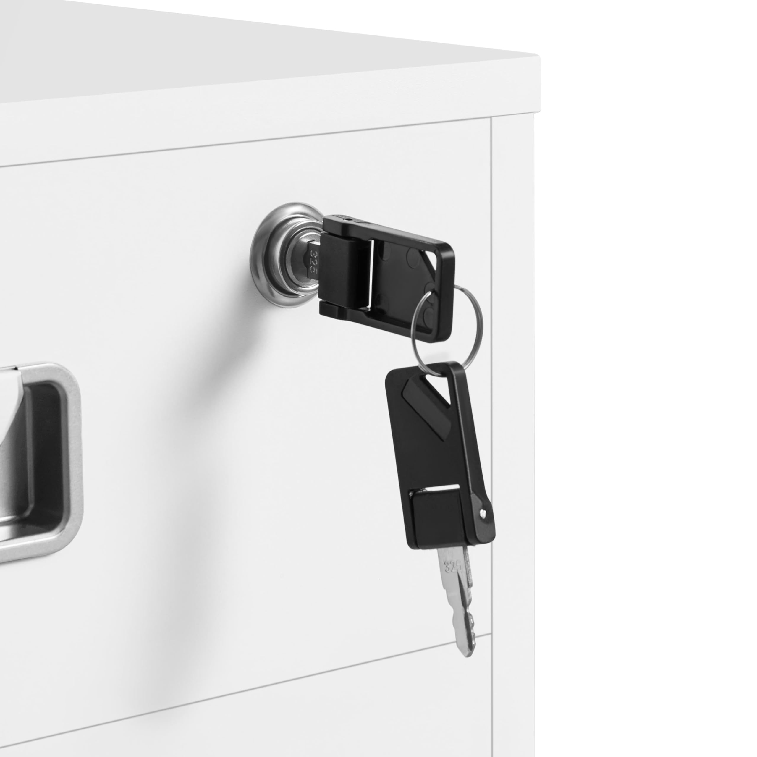 Yaheetech Rollcontainer Aktenschrank mit 3 Schubladen und Hängeregistratur Mobiler Büroschrank für Arbeitszimmer, Wohnzimmer, Büro Weiß