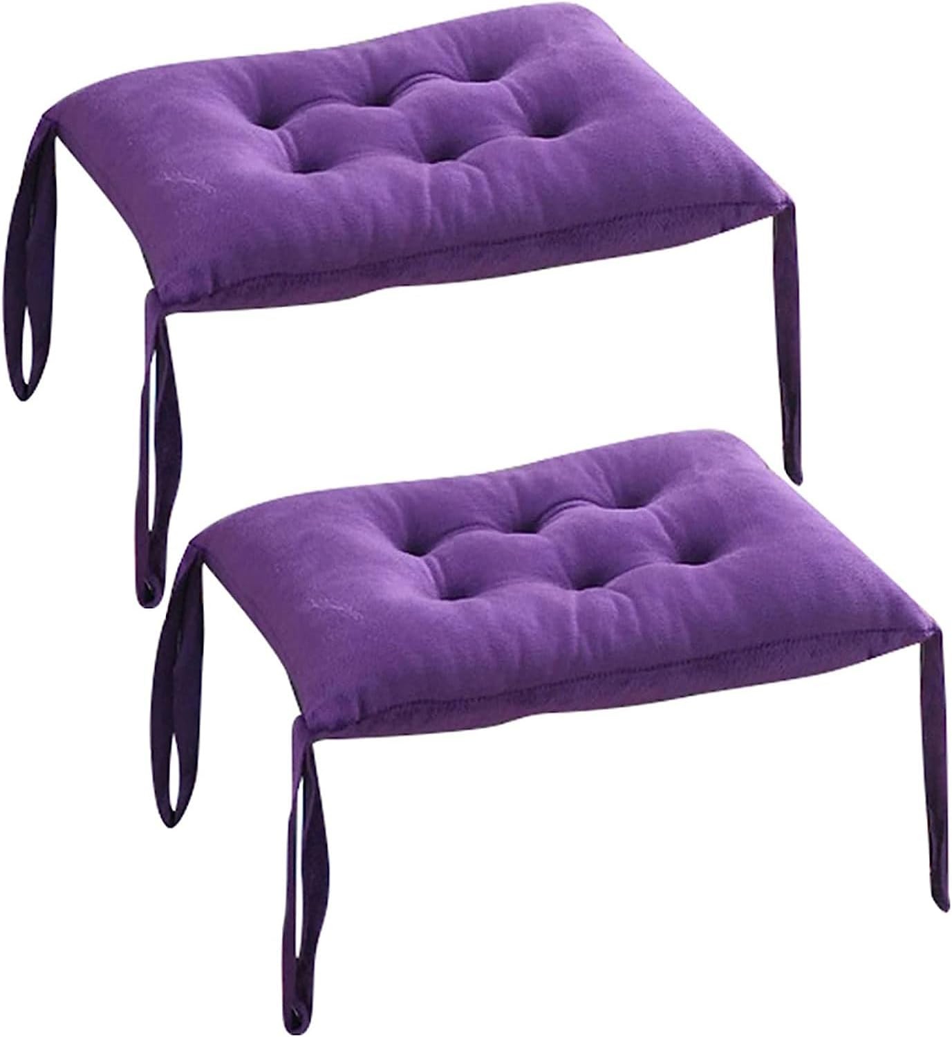 Set of 2 Rectangle Chair Pads, Non Slip Seat Cushion with Ties for Bar Stool Home School Office(Royal Blue,35 * 38 * 6cm)