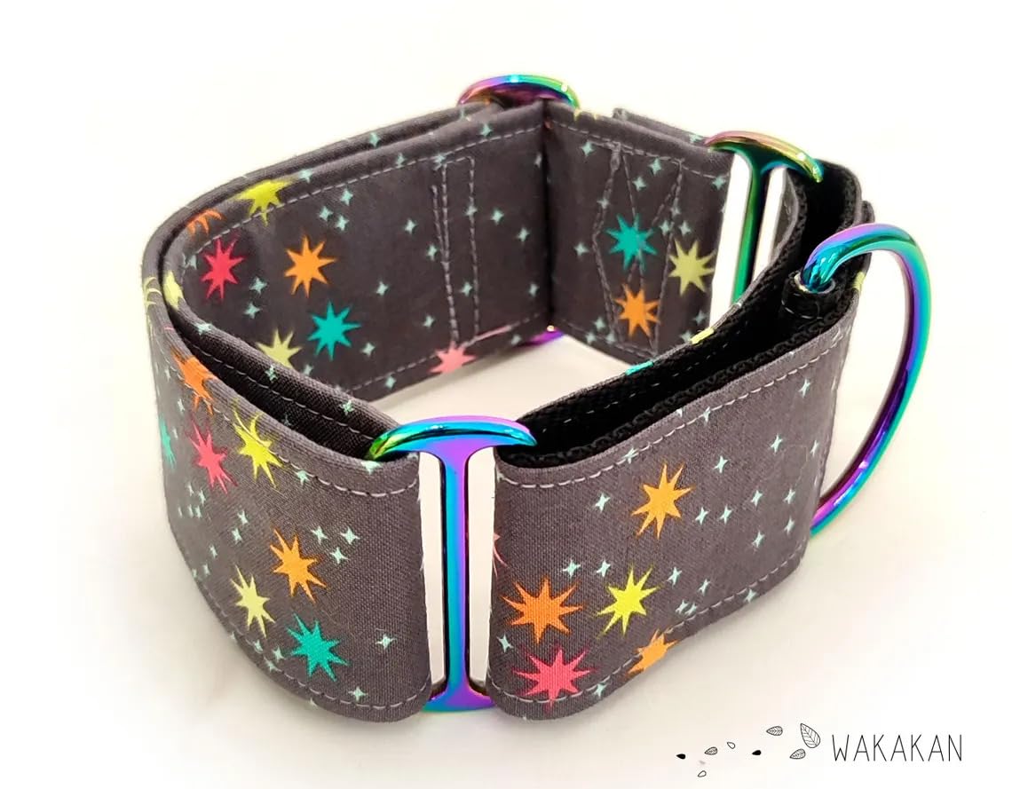 Collier Martingale pour chien : Fireworks, fabriqué à la main en Espagne par Wakakan