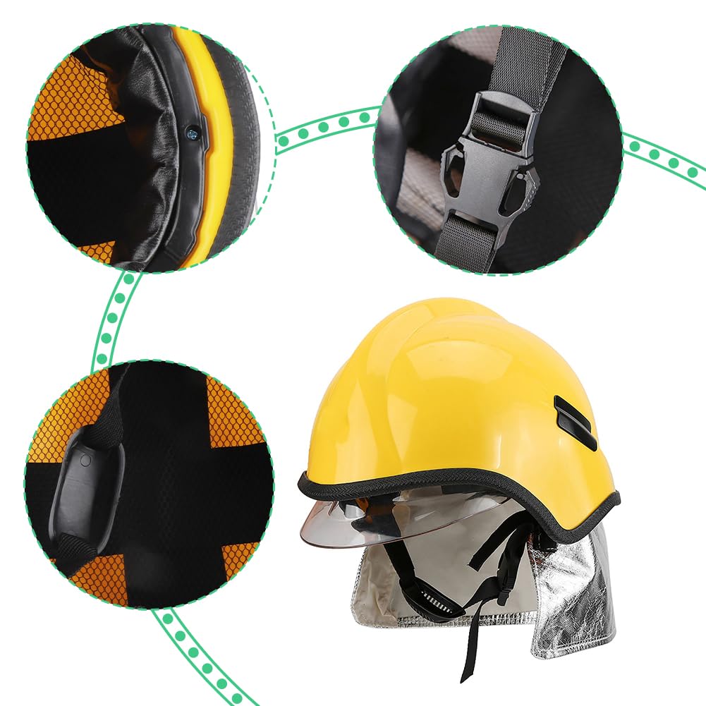 Casco De Bombero, Casco Reflectante Ignífugo Resistente Al Calor Casco De Seguridad De Plástico Duro Equipo De Protección Para La Construcción De Desastres