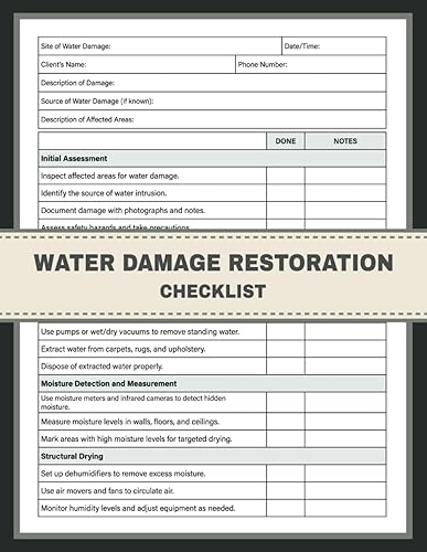 Water Damage Restoration Checklist: Water Damage Repair & Cleanup Checklist
