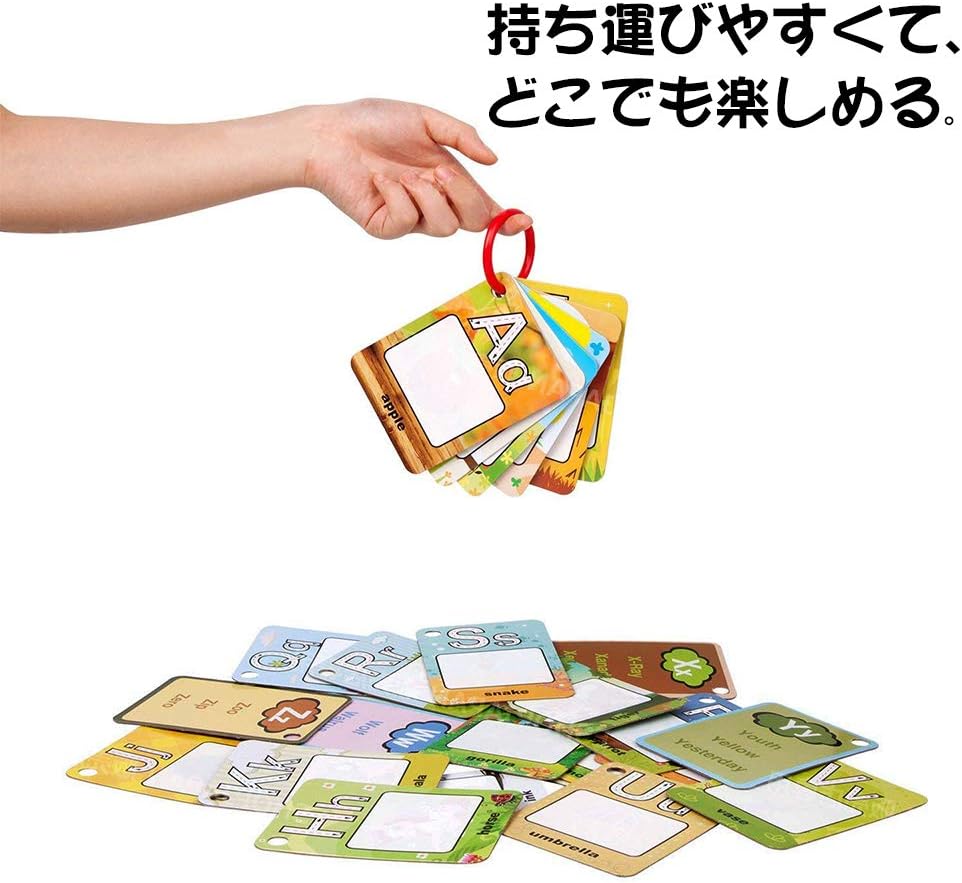 Amazon Jenilily ぬりえ こども お絵かき 英語カード 水で絵描き アルファベット おもちゃ 知育玩具 繰り返し使え 26枚 お絵かき おもちゃ