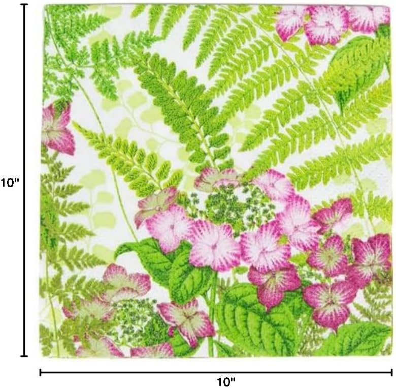 Caspari Fern Garden Cocktail Napkins - 20 Per Package