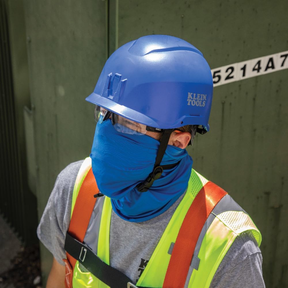 Klein Tools 60439 Cooling Band / Neck Gaiter with Evaporative Performance Knit Fabric, Cools Instantly When Wet, UPF 50 Protection, Blue