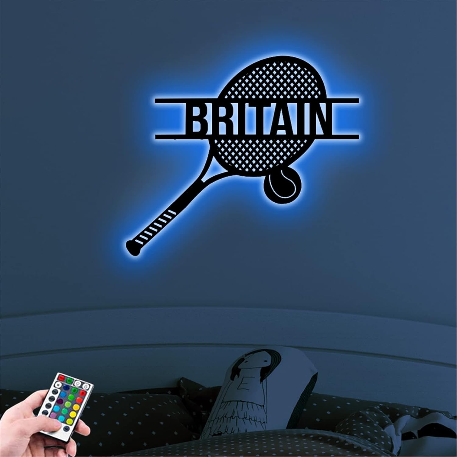 Amazon.com: Personalized Tennis Racquet Sign 16 Colors Night Light ...