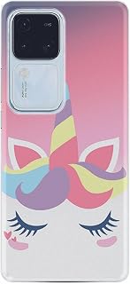 Kılıfland Vivo V30 ile Uyumlu Silikon Kılıf, Desen Özel Seri Sweety Unicorn, Pembe