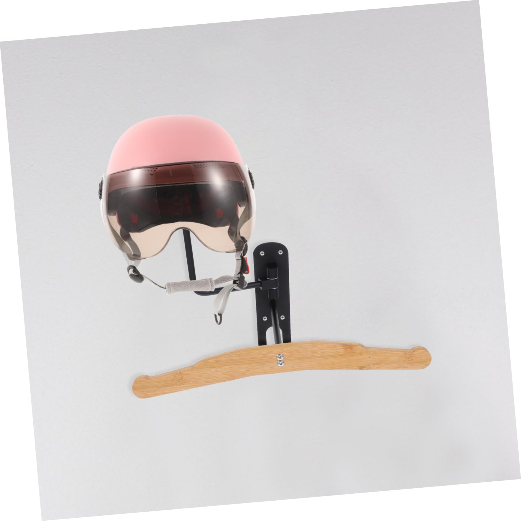 VALICLUD Portacasco da Moto Appendiabiti per Attrezzatura da Moto Portaoggetti in Legno e Ferro Design Salvaspazio con Ganci per Parete