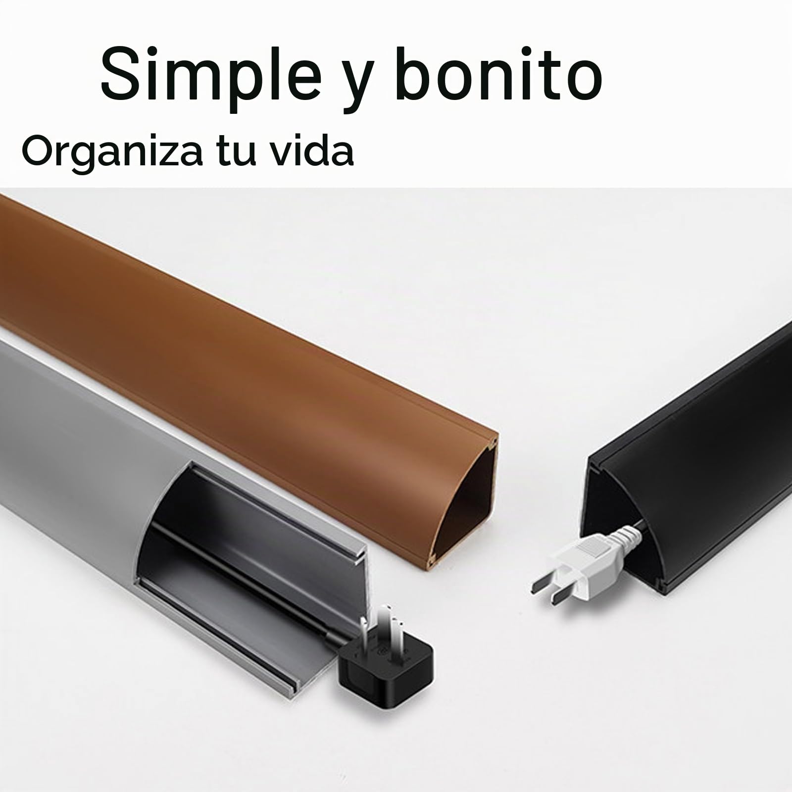 Canaleta Cables Pared Adhesivo3,5x3,5cm Organizador Cables Cubre Cables Triangular Canaleta para el Hogar y La Oficina(White,300cm/118in)