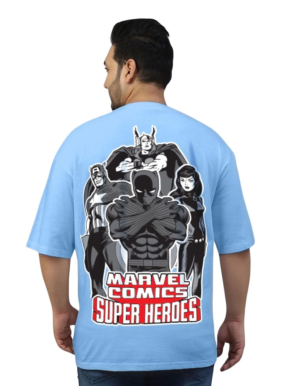 Veirdo® Pure Cotton Oversized Baggy Official Marvel Merchandise Fit Drop Shoulder Cool Back Graphic Printed T-Shirt for Me... - Review, Price and Buying Guide