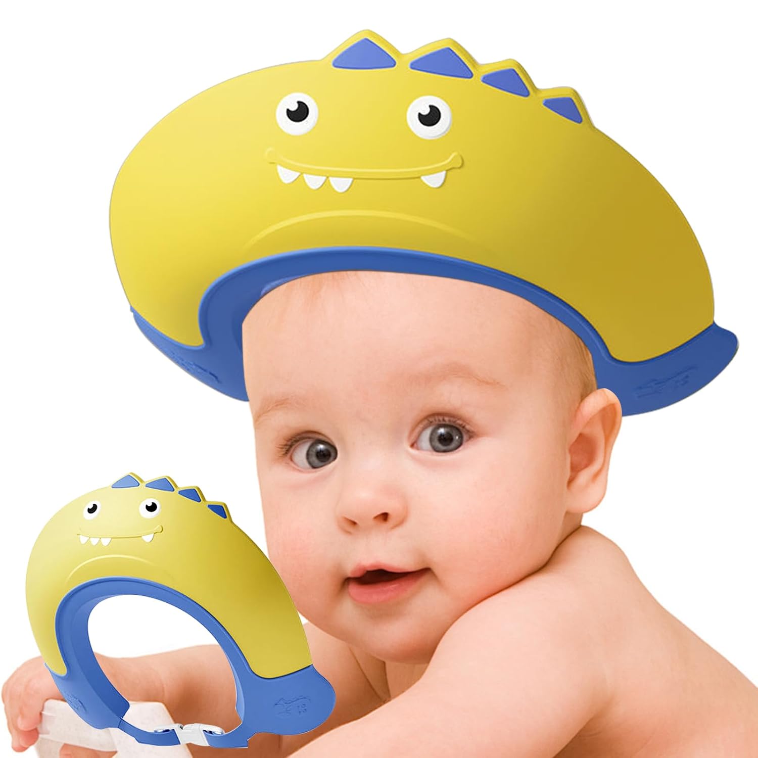 Thcbme Baby Shower Cap Shield, Shower Cap for Kids, Visor Hat for Eye and Ear Protection for 0-9 Years Old Children,Cute Dinosaur shape Makes the Baby Bath More Fun… (Pink)