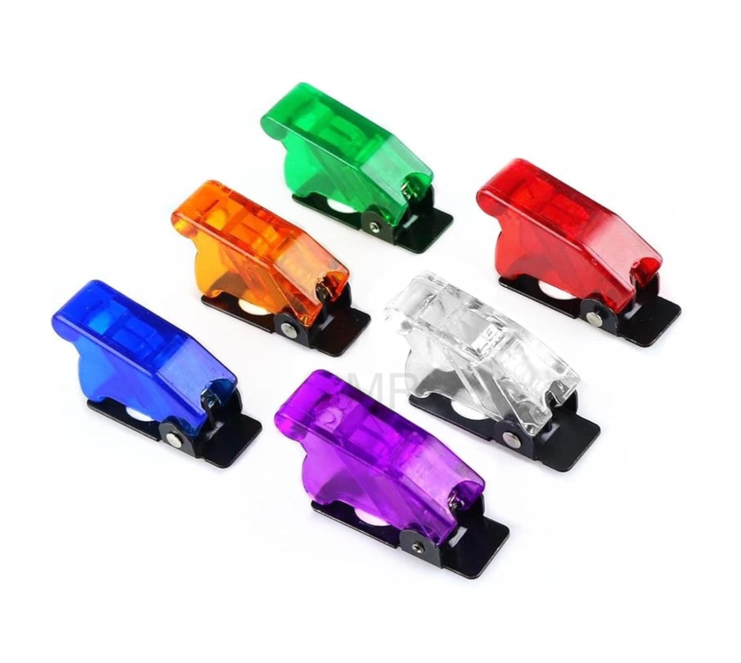 Auto Car Boat Truck Illuminated Led Toggle Switch with Safety Aircraft Flip Up Cover Guard 12V20A Transparent (Color : Red)(Blue)