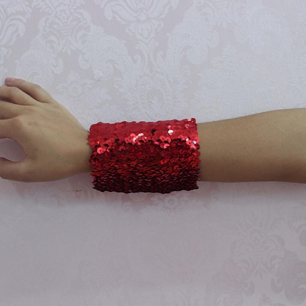 Wristbands Stretchy Cuffs Dress Accessories Sequins Wrist Cuffs, Shiny Dress Wristbands, Shiny Elastic Oversleeve