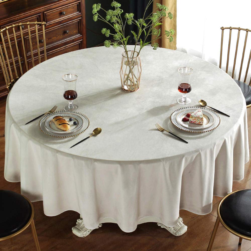Mantel redondo de terciopelo – Elegante mantel de tela de color sólido de 240 cm de diámetro para uso en casa, restaurante y hotel, perfecto para mesas redondas de 180 a 200 cm