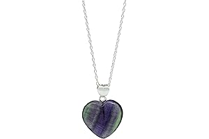Natural Fluorite Heart Pendant Necklace: A Crystal of Love and Protection