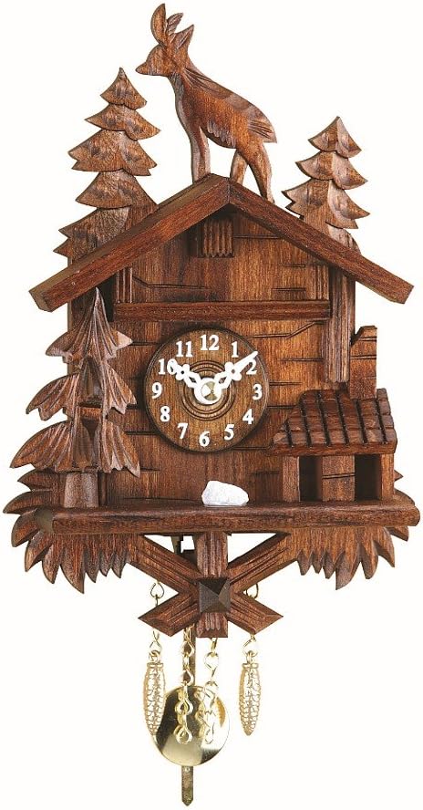 Trenkle Uhren Kuckulino Miniatur-Pendel Schwarzwald mit Quarzwerk und Kuckuck inkl. Batterie TU 2028 PQ Song