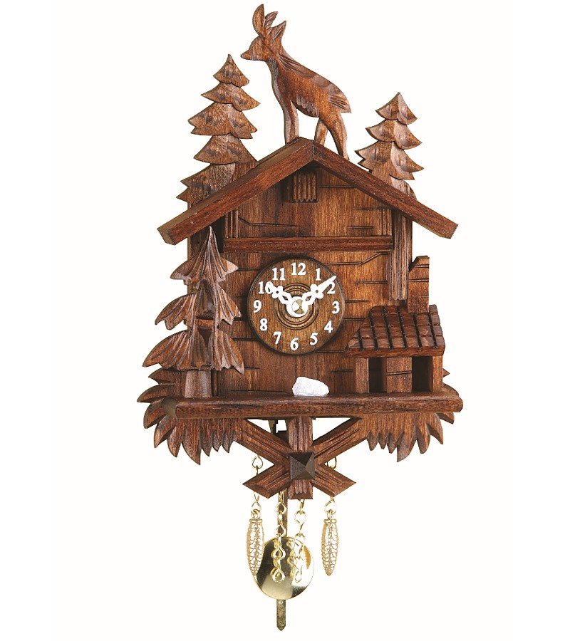 Trenkle Uhren Kuckulino Black Forest miniature pendulette with Quartz Movement and Cuckoo, incl. batterie TU 2028 PQ Song