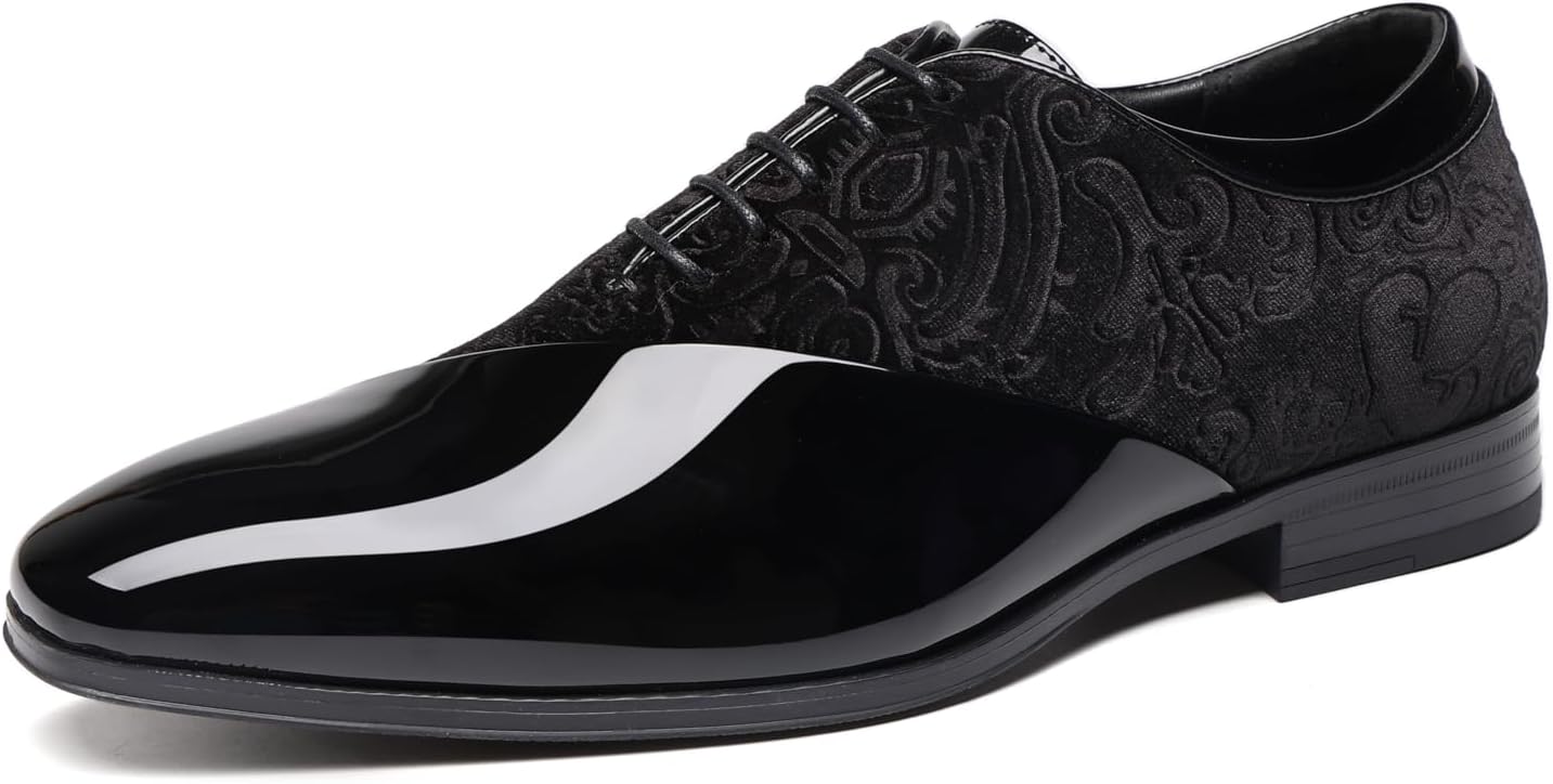 TYNDALL Mens Classic Oxford Modern Formal Lace Up Dress Shoes Wedding Shoe