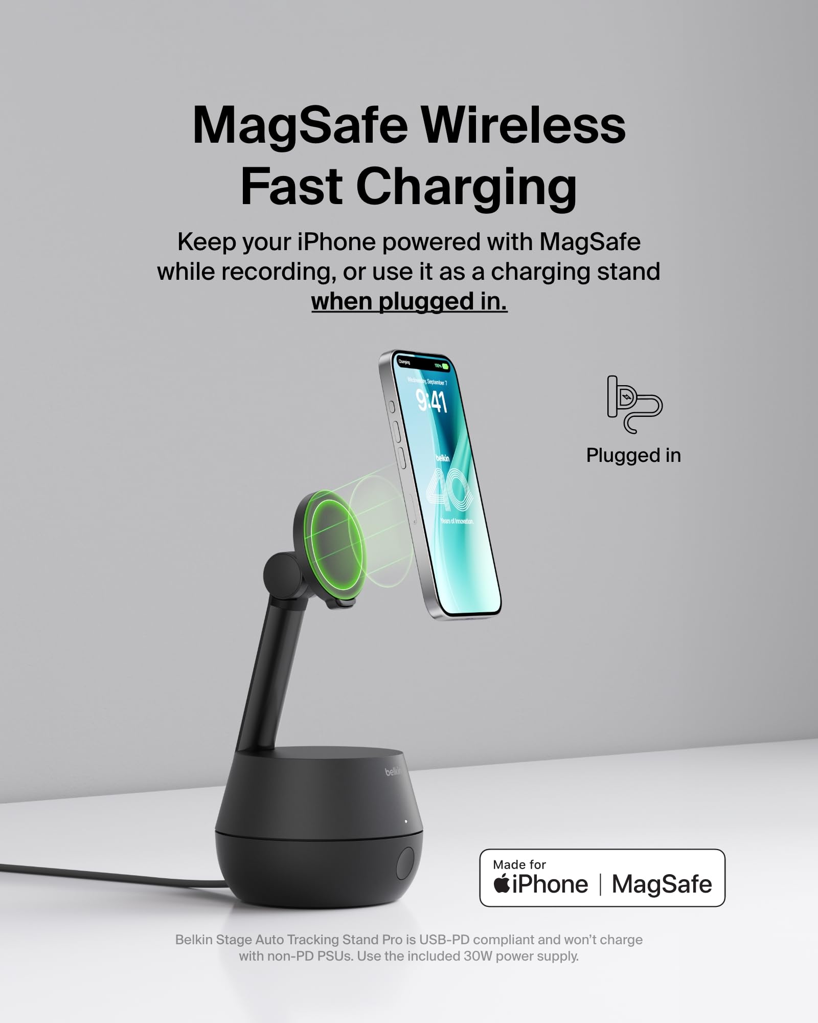 Belkin Auto-Tracking Stand Pro with DockKit, MagSafe