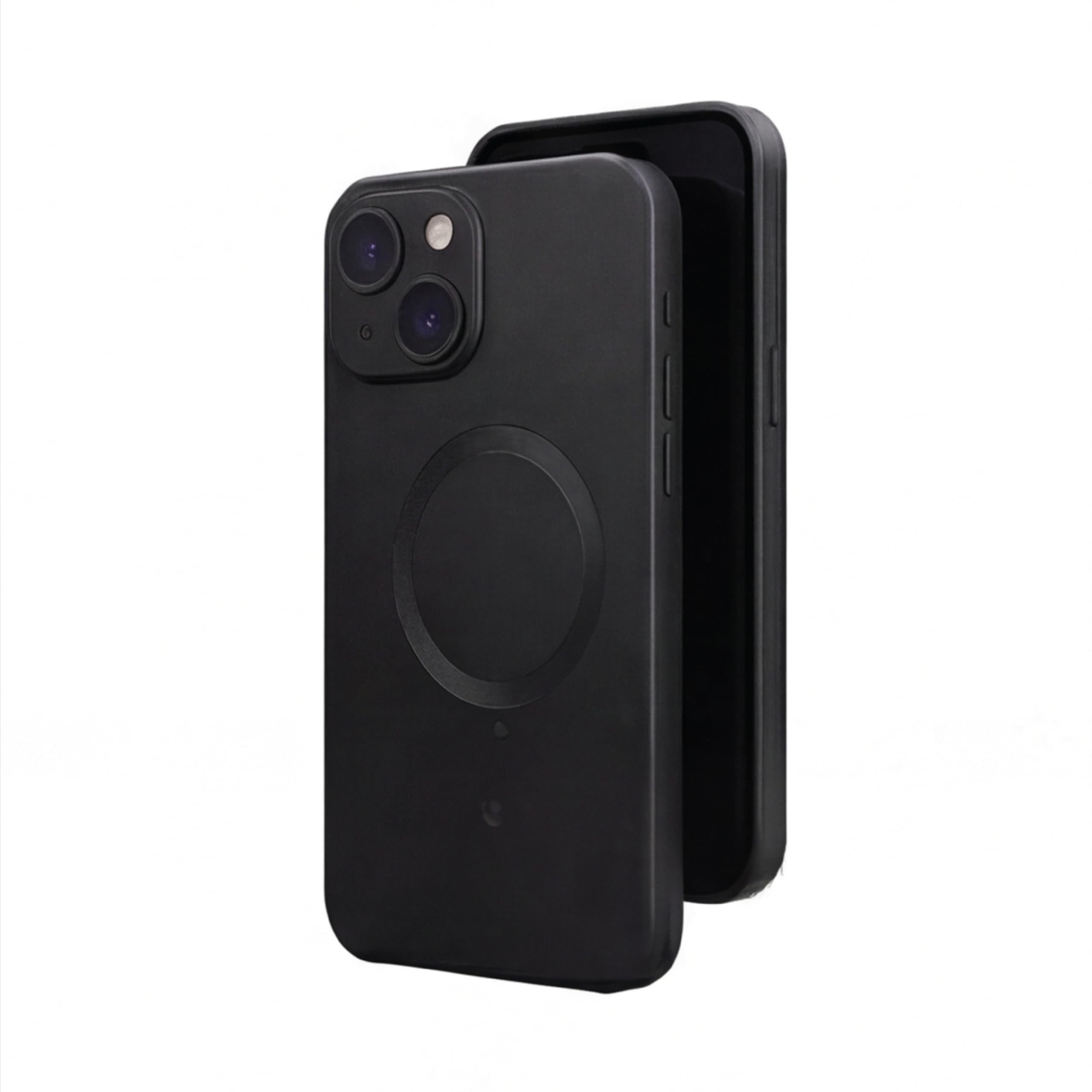 amazon basics Premium Mag-Safe Case for iPhone 13 | Shockproof & Anti-Scratch Cover | Soft Silicone with Wireless Charging | Camera Lens Guard - Black