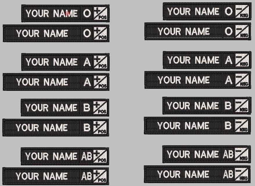 Personalized Embroidered Custom Name Tag Patch with Blood Type image 4