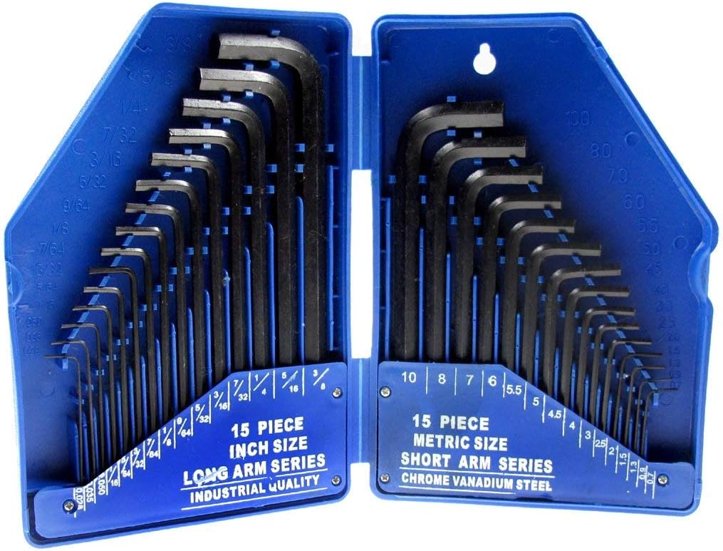 Blue Spot Tools 15320 Metric and Imperial Hex Key Set (30 Pieces)