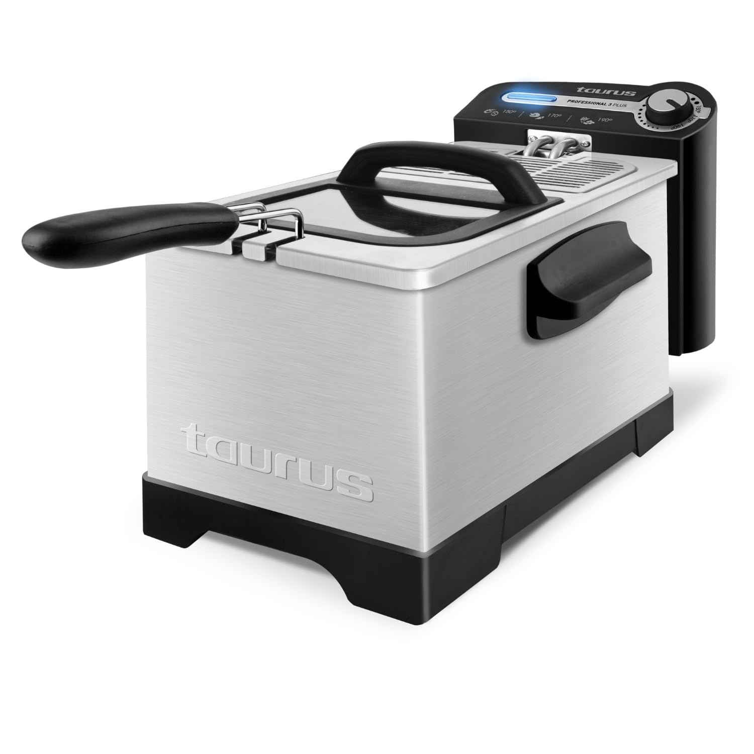 Taurus – Freidora Professional 3 Plus | 3L | 2100W | Temp. regulable | Tapa con visor y filtro | Luz indicadora | Cuerpo y cubeta inox | Sistema filtrado | Desmontable