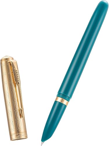 Miniatura 7 de Juego de 4 bolígrafos estilográficos de resina Jinhao 86 mejorados, punta extrafina, 0.015 in, hermoso metal en forma de flor, juego de oficina de