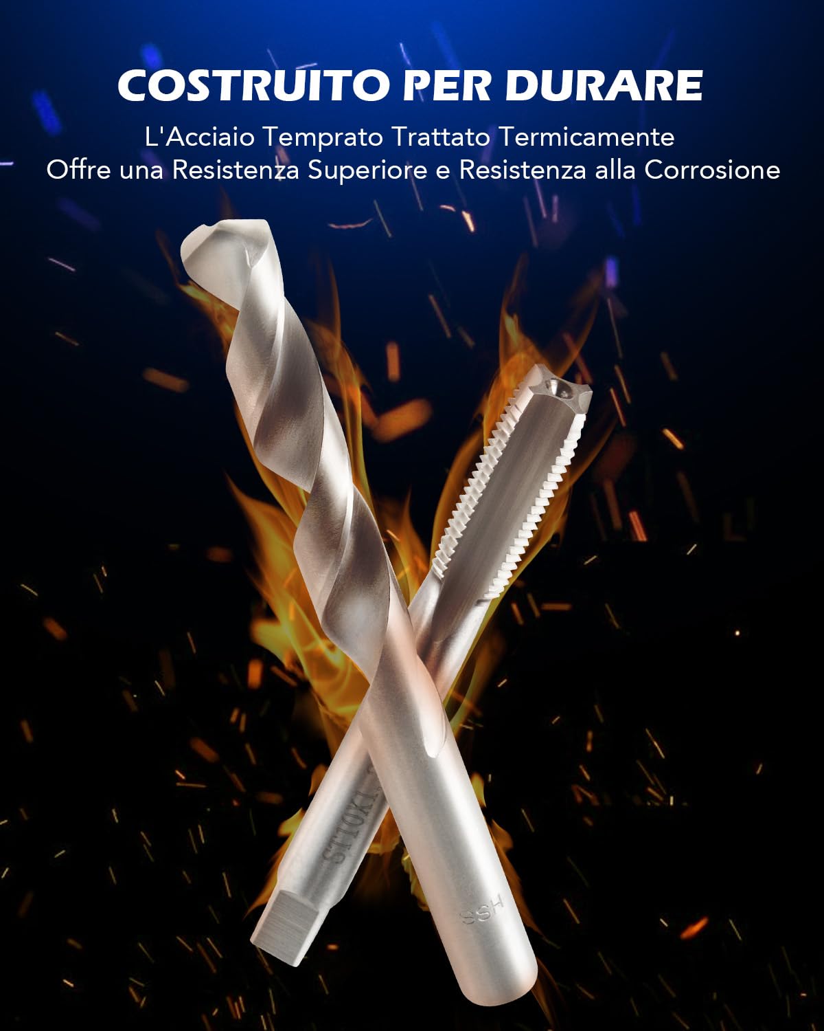 Orion Motor Tech 131 Pezzi Kit Riparazione di Filetti Kit Riparazione Filettatura, Utensili per Filetti Metrici Interni M5 M6 M8 M10 M12, Riparazione Elicoidi Kit per Viti e Filettatura Interna
