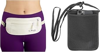 Complete RFID Travel Security Set - Hidden Money Belt and Sleek Neck Wallet - Ultimate Protection for Your Valuables on the Go.