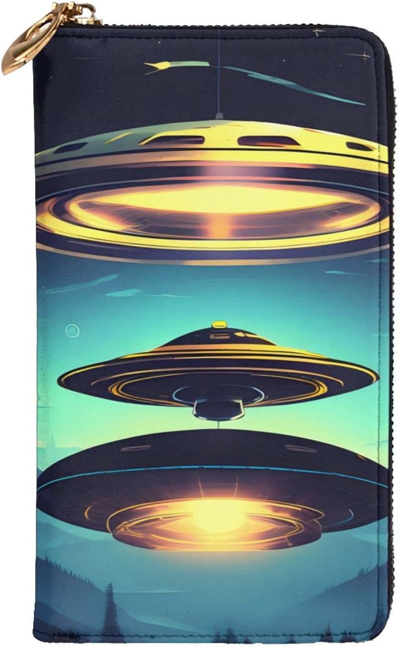 Spacecraft descend Women's wallet, clutch wallet, with zipper, large capacity.