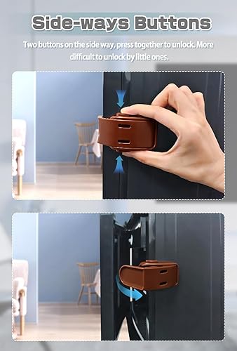 Miniatura 6 de Maveek Paquete de 4 cerraduras de cajón a prueba de bebés, cierres de seguridad de esquina para armarios, aparadores, cajones de cocina y baño, a