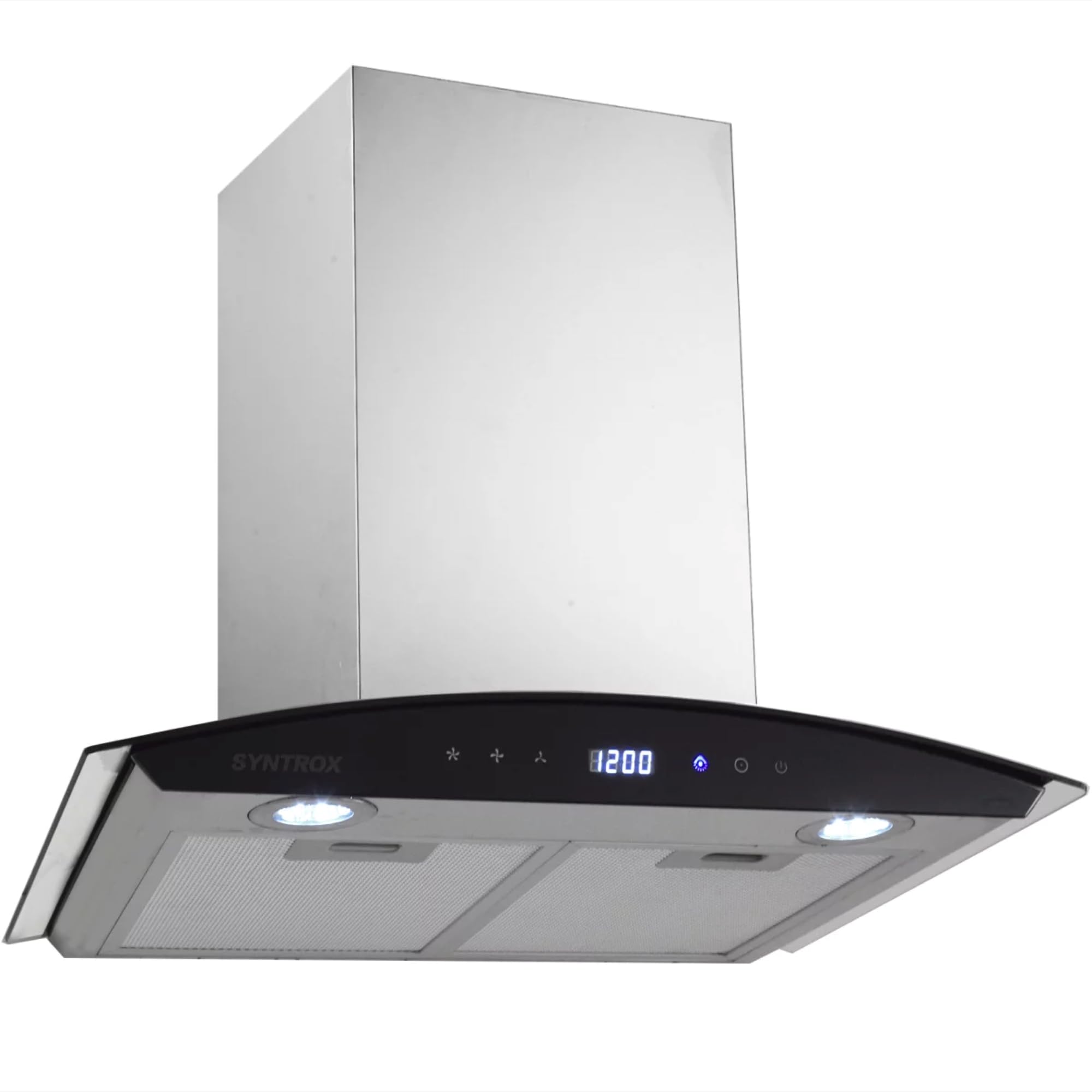 Syntrox Germany Dunstabzugshaube 60 cm Touch Screen 3 Leistungsstufen Spülmaschinenfeste Fettfilter Flüsterleiser Betrieb