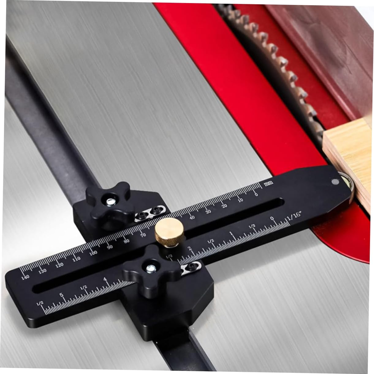 1set Extended Thin Rip for Table Saw Precision Cutting Guide for Repetitive Narrow Strips Anodized Design Safe and Efficient Workpiece Movement for Woodworking Projects