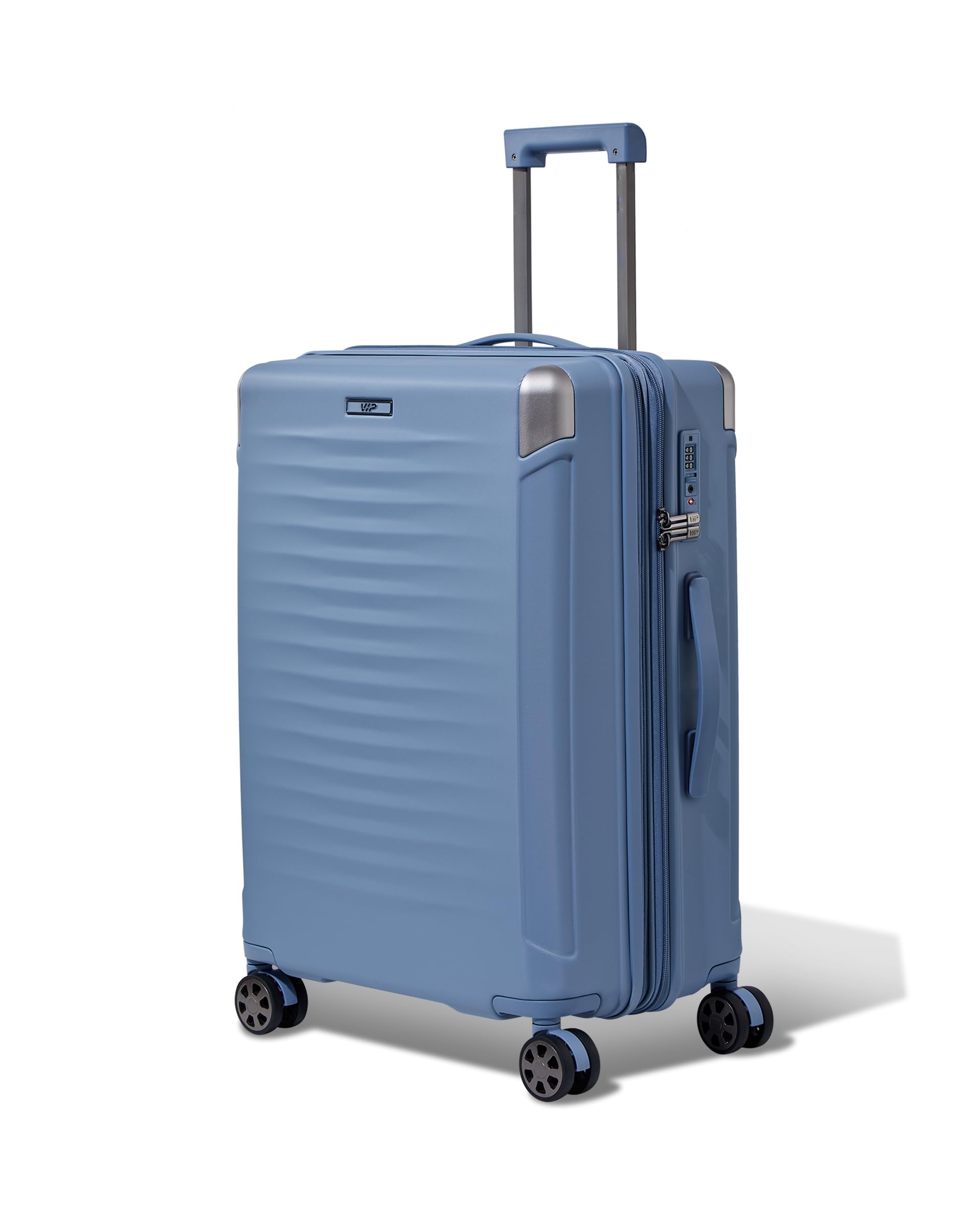 Shockedge Medium Polycarbonate Hard Case 8-Wheel Trolley Bag, Blue-image-11