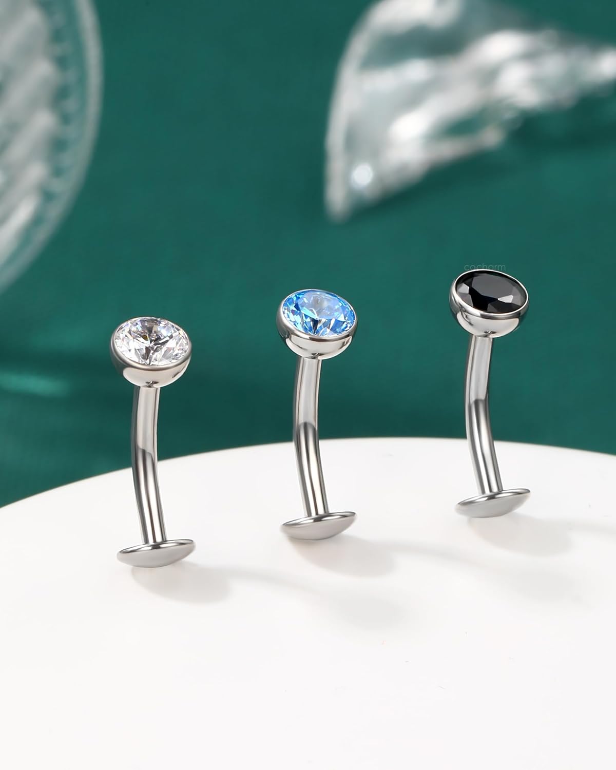 COCHARM G23 Solid Titanium Belly Button Rings Floating Belly Navel Rings 14G Internally Threaded Belly Piercing Jewelry Hypoallergenic - Image 5