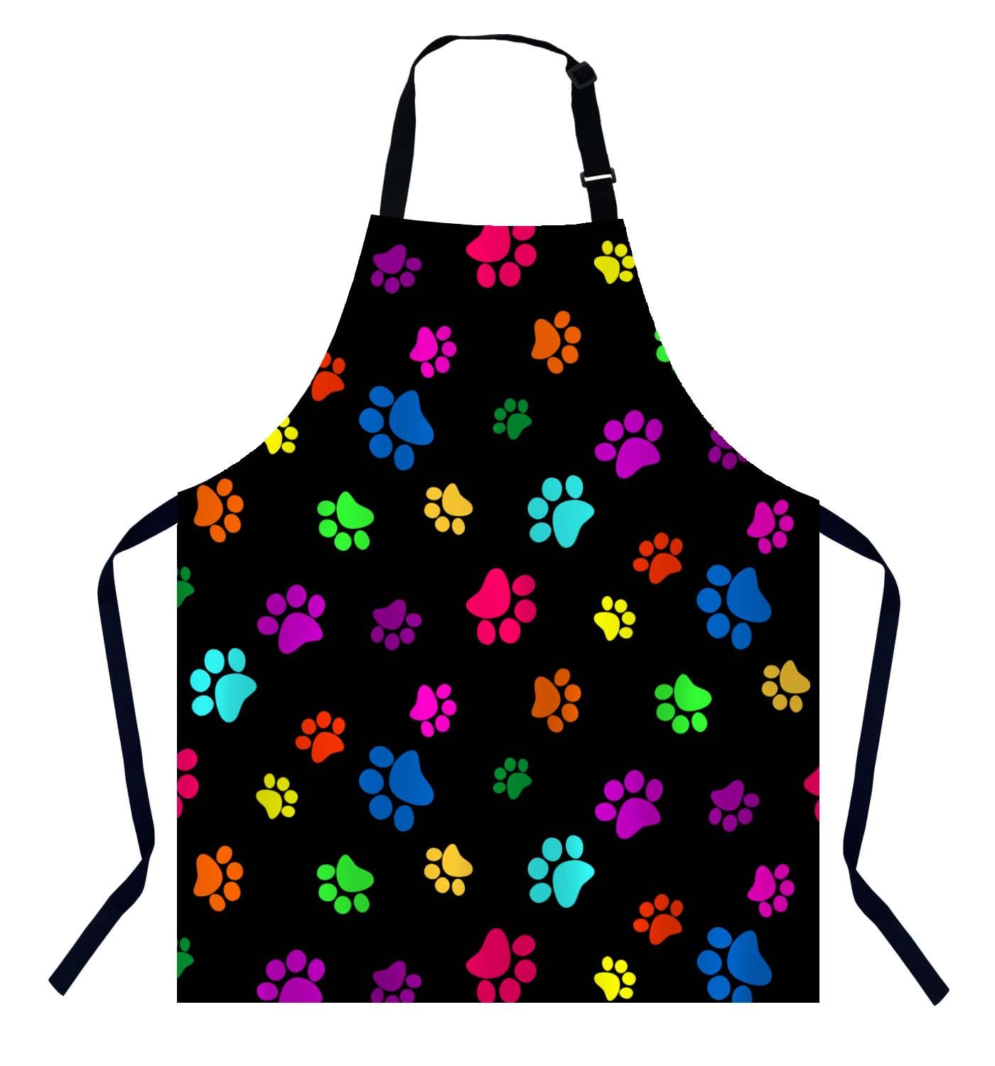 Bgbdeia Women's Color Paws Kitchen Apron For Men, Adjustable Apron Chef Bakers Apron Cooking Apron Cooking Baking Gardening