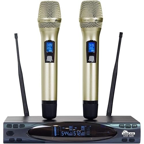 IDOLmain Auto Sound Cut Off When Dropping Dual Wireless Microphone System UHF-628