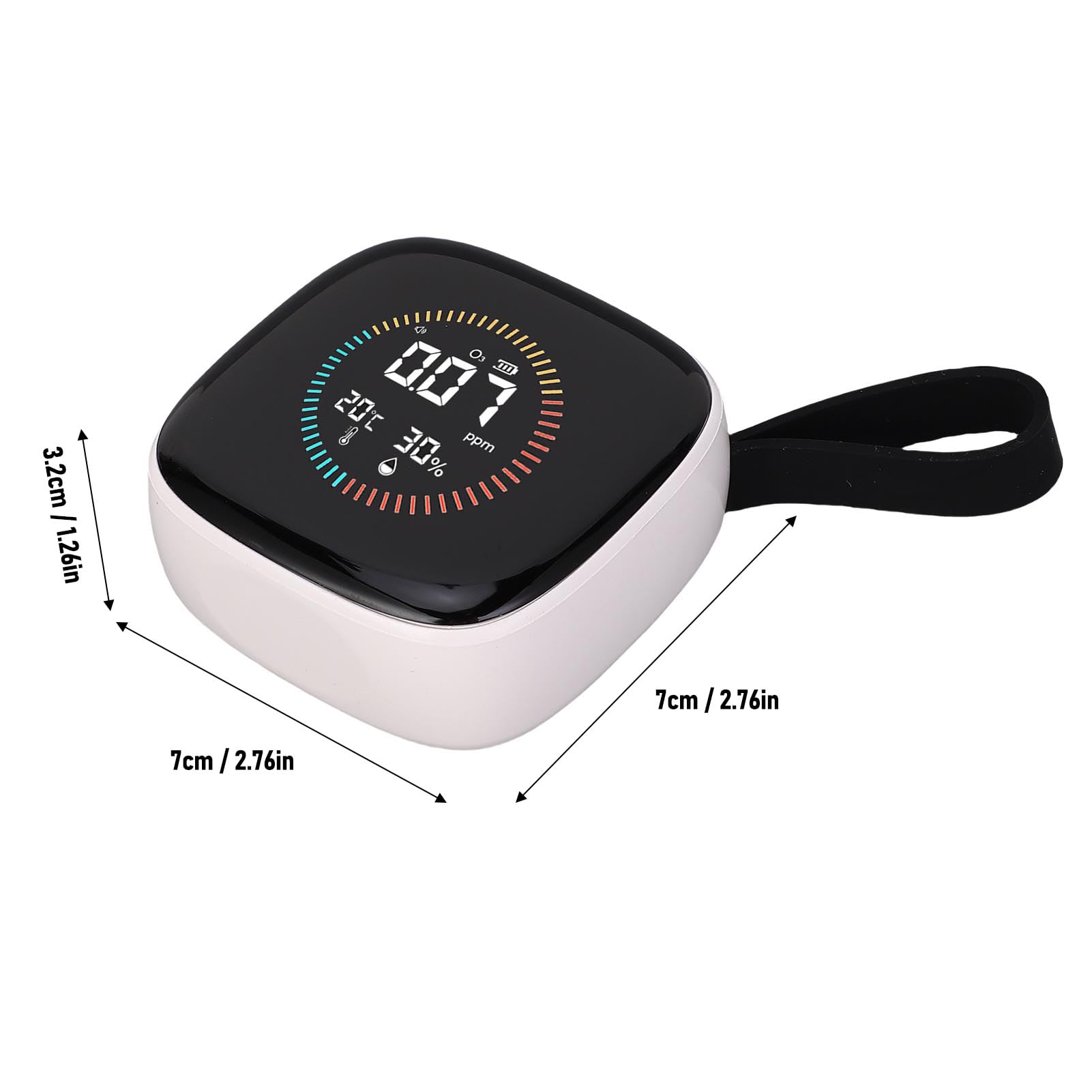 Medidor de Humedad y Temperatura O3 3 en 1, Pantalla LCD de 0-50 Ppm Probador de O3 Portátil con Pantalla LCD y Cordón Batería de Gran Capacidad para el Hogar, Viajes, Camping,