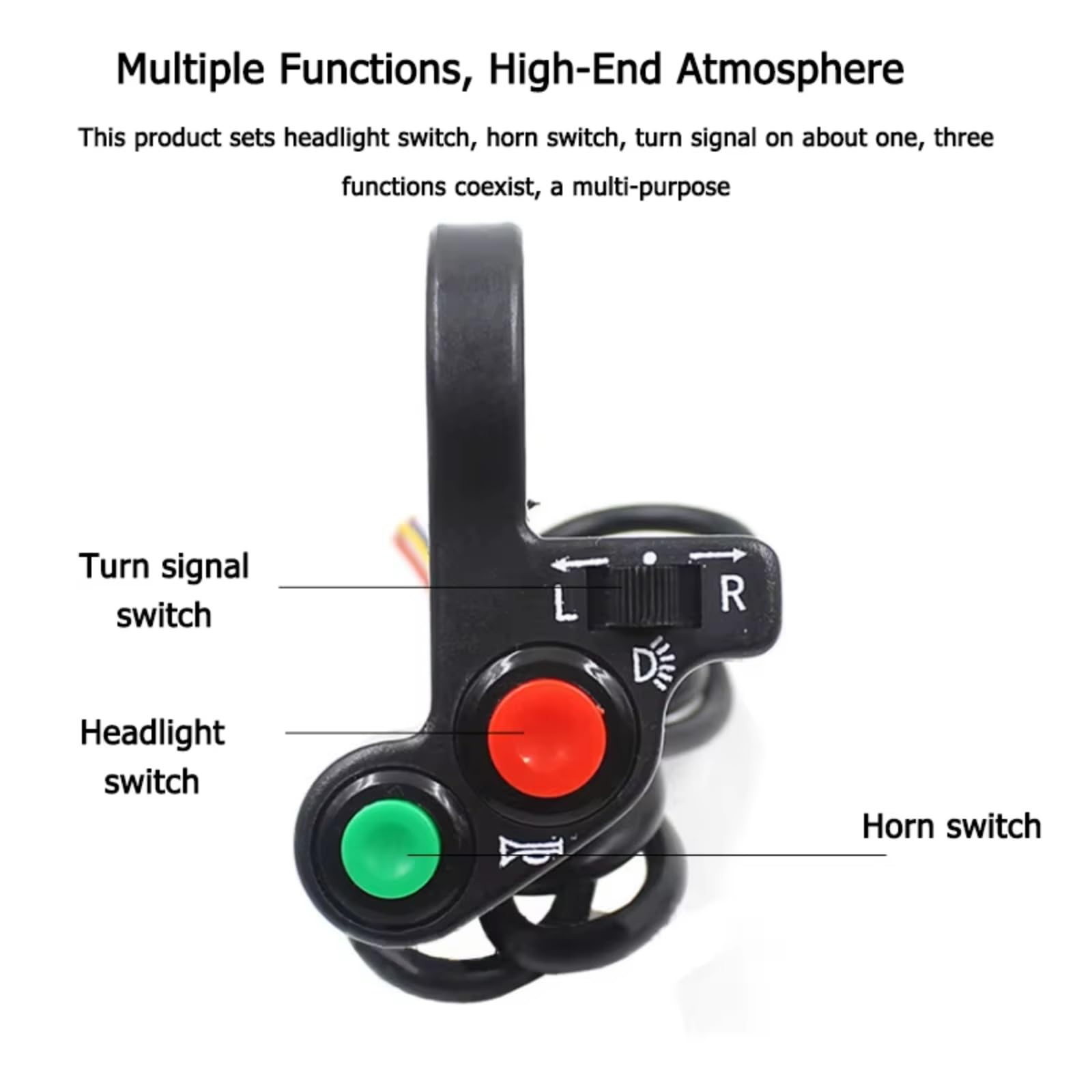 Comando Manubrio Corno Da Manubrio Per Scooter Da 7/8" Per Interruttore Controller Luci Indicatori Di Direzione Universali
