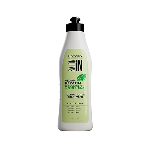 Salon In Recamier Vegan Keratin & Collagen + Semi Di Lino Ultra Active Hair Treatment 17.6 oz