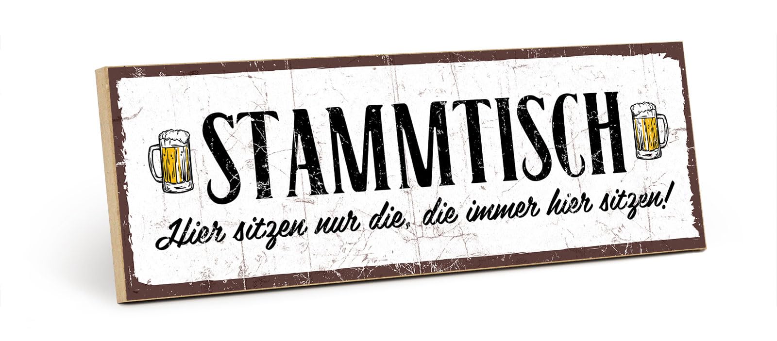 TypeStoff Houten bord met spreuk – Holzweg – in vintage-look met citaat als geschenk en decoratie, Muurdecoratie met het thema strand en zee - HS-01229