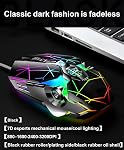 Retro Typewriter Keyboard and Mouse Combo,Black Mechanical Keyboard Blue Switch with 9 True RGB Backlight Modes, Cool Light Up Keyboard and Mouse for Gaming,Work,Mac,PC,Windows