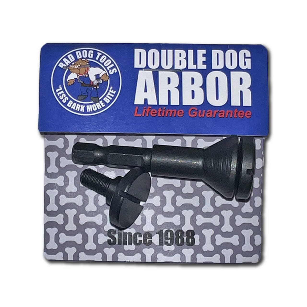 Bad Dog Tools Double Dog Mounting Mandrel with ¼” and ⅜” Arbor Holes. for Hand Drills & Impact Driver Guns. Saw Accessories Drill Rotary Tool