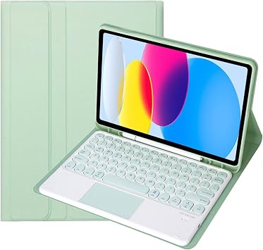 Keyboard Case for Samsung Galaxy Tab A9+ 11 Inch 2023 SM-X210/X216/X218, Detachable Bluetooth Keyboard with Touchpad, Soft Back Cover,Green
