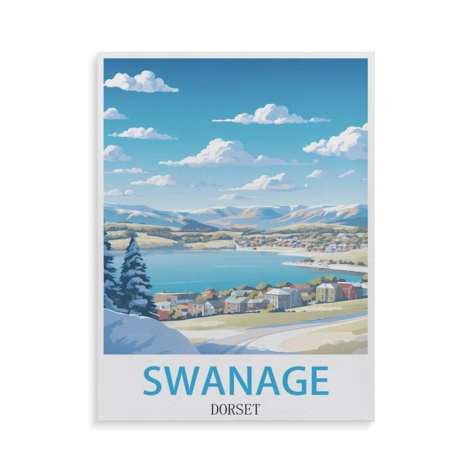 Beayodkp A6 5D Diamond Painting，Swanage, Dorset，Diamond Embroidery Cross Stitch（40 X 50 Cm/15.74 X 19.68 Inches）-Gr55