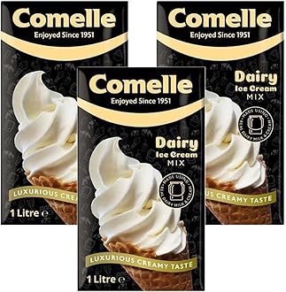 Sponsored Ad – Comelle Real Dairy Ice Cream Mix Creamy Soft Serve 1L Pack of 3 Instant Ready to Freeze UHT Long Life Cream Skimmed Milk Sundea Mouse Dessert with Welari Thank You Card | (3pack) (3L)