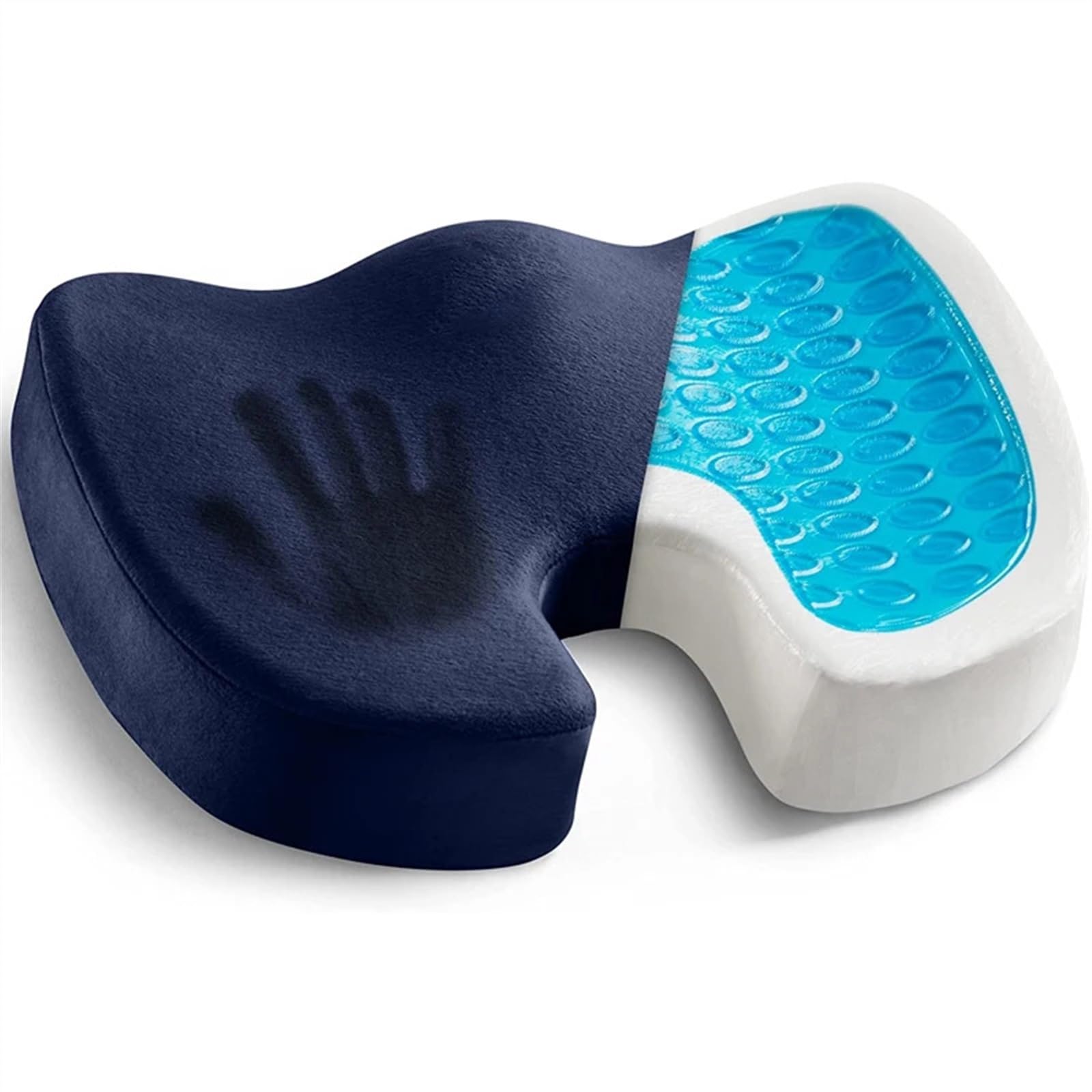 Cojín de Asiento Cojín de Gel, Espuma viscoelástica, cojín para coxis, cojín para Silla de Oficina, cojín para Coche Cojin Silla Oficina(Blue)