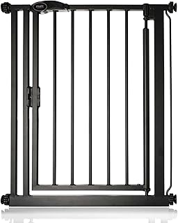 Safetots Pressure Fit Self Closing Stair Gate, Narrow, 68.5cm - 75cm, Matt Black, Auto Closing Baby Gate, Safety Barrier for Toddler, Easy Installation